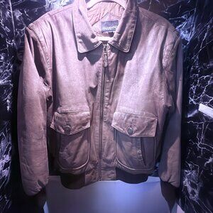 Rafferty Genuine Leather Jacket Brown Men’s Medium Quilted Lining Vintage Look